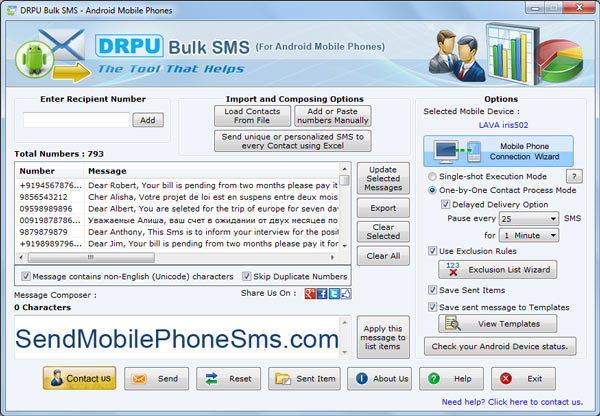 Android Mobile Phones SMS Software
