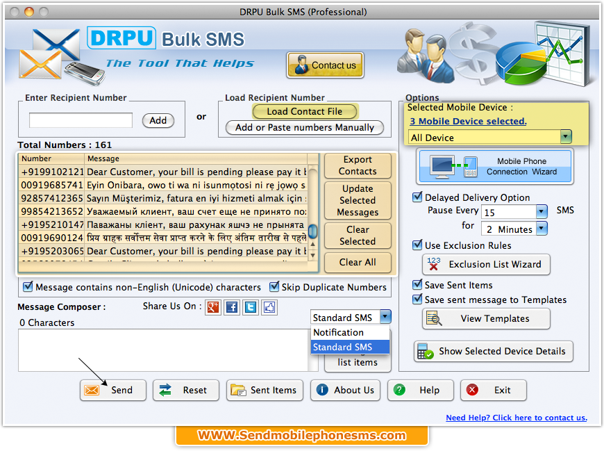 MAC Bulk SMS Software - Professional