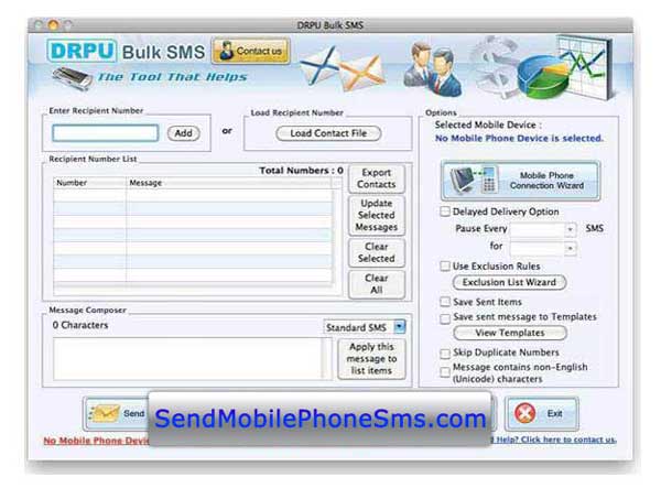 Screenshot of Send Mobile Phone SMS