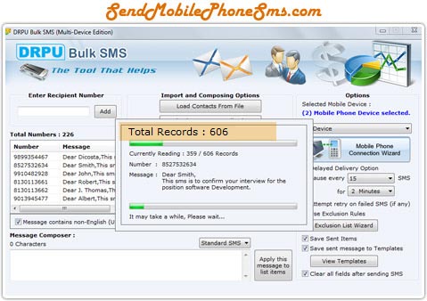 Bulk SMS Messaging Program screenshot