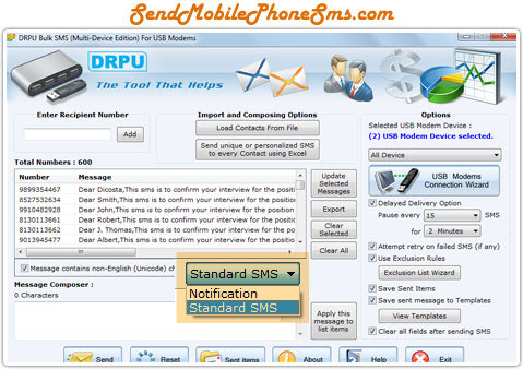 Windows 7 Bulk SMS Sending Program 10.0.1.2 full