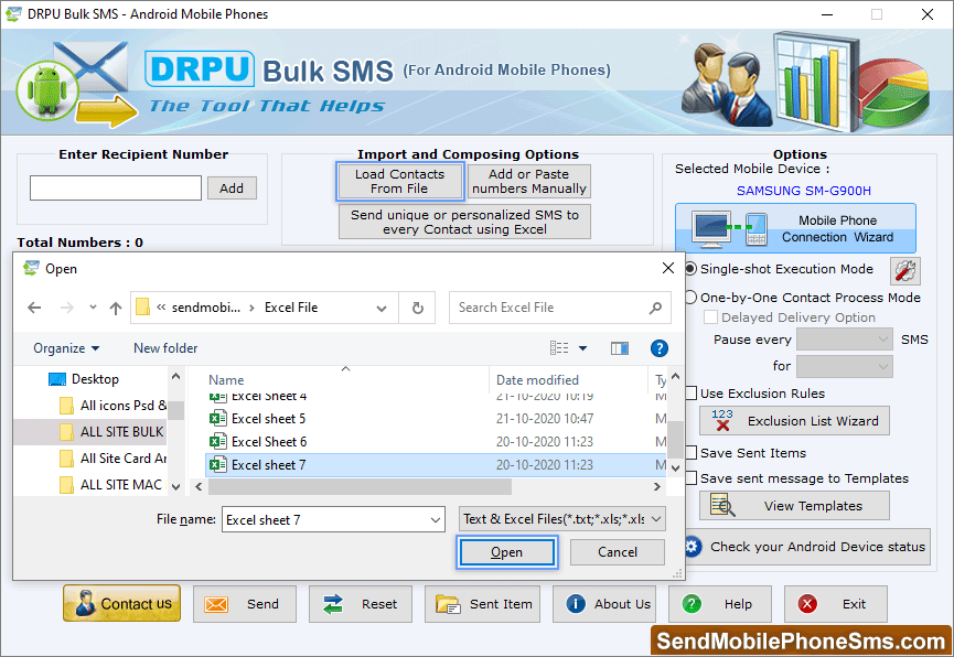 Bulk SMS Software for Android Mobile Phones