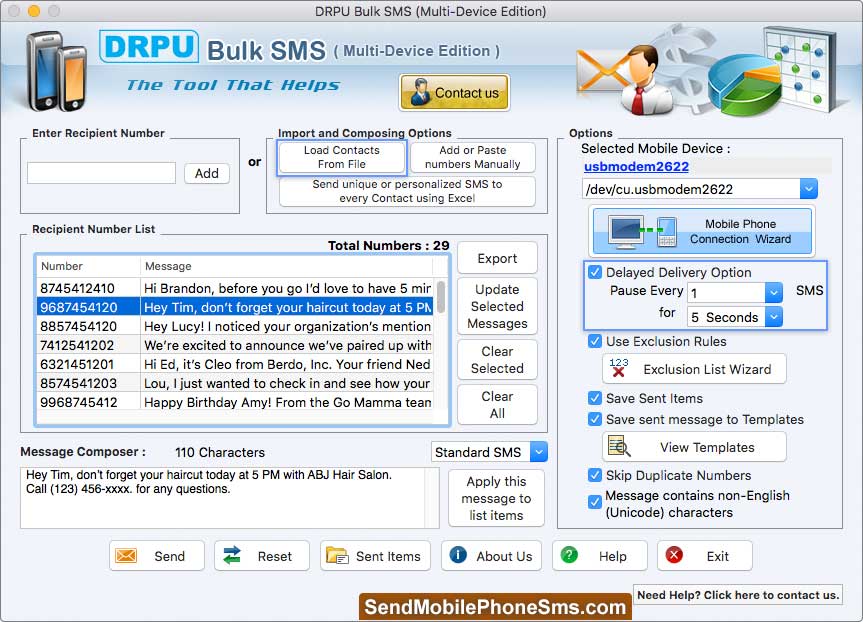 MAC Bulk SMS Software for Multi Device