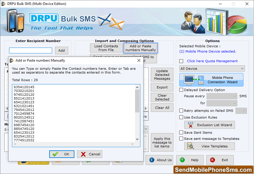Bulk SMS Software for Multi Mobile Phones