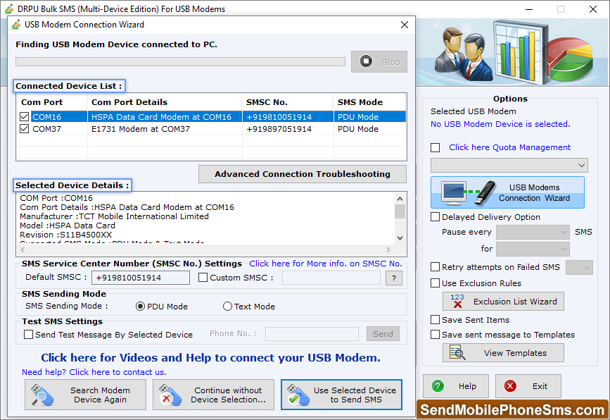 USB Modem Connection Wizard