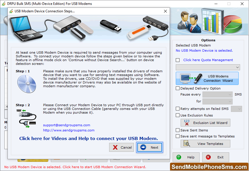 USB Modem Device Connection Steps