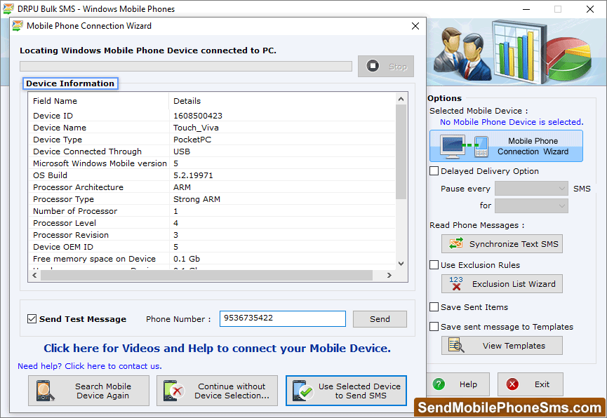 Device Information Selected Device Information Show
